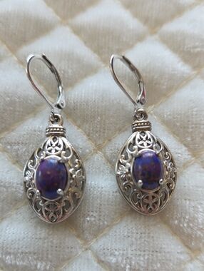 STS Karis Purple Copper Turquoise Dangle Earrings